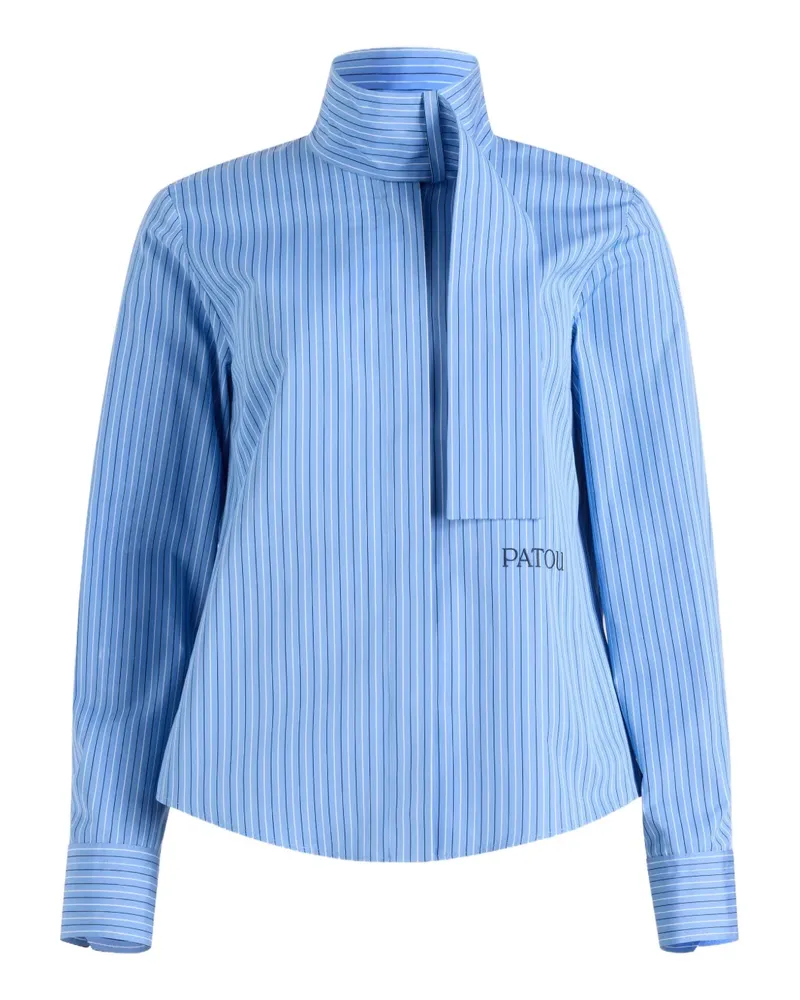 Patou Gestreifte Bluse mit Schalkragen - Blau Blau