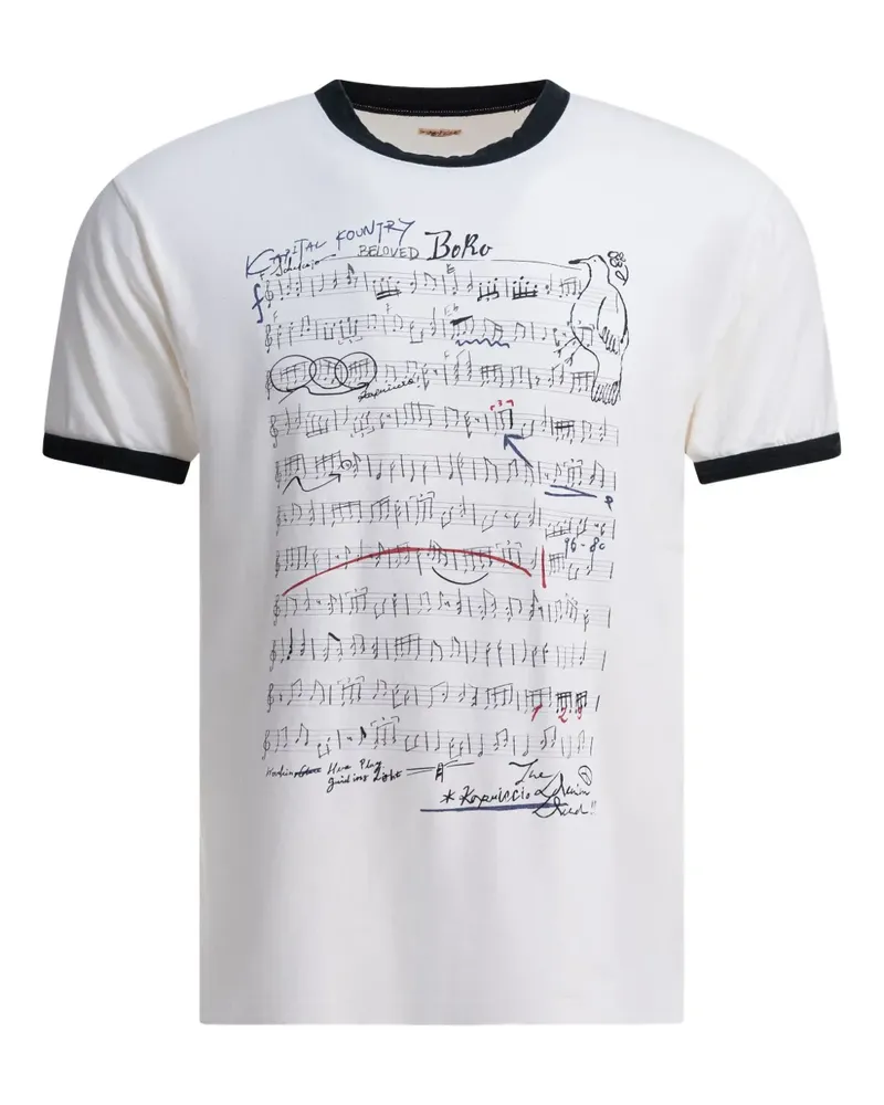 KAPITAL T-Shirt mit grafischem Print - Weiß Weiß