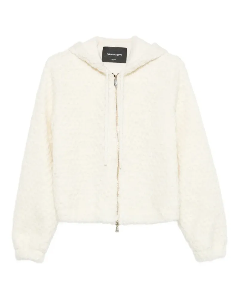 Fabiana Filippi Kapuzenjacke aus Bouclé-Strick - Nude Nude