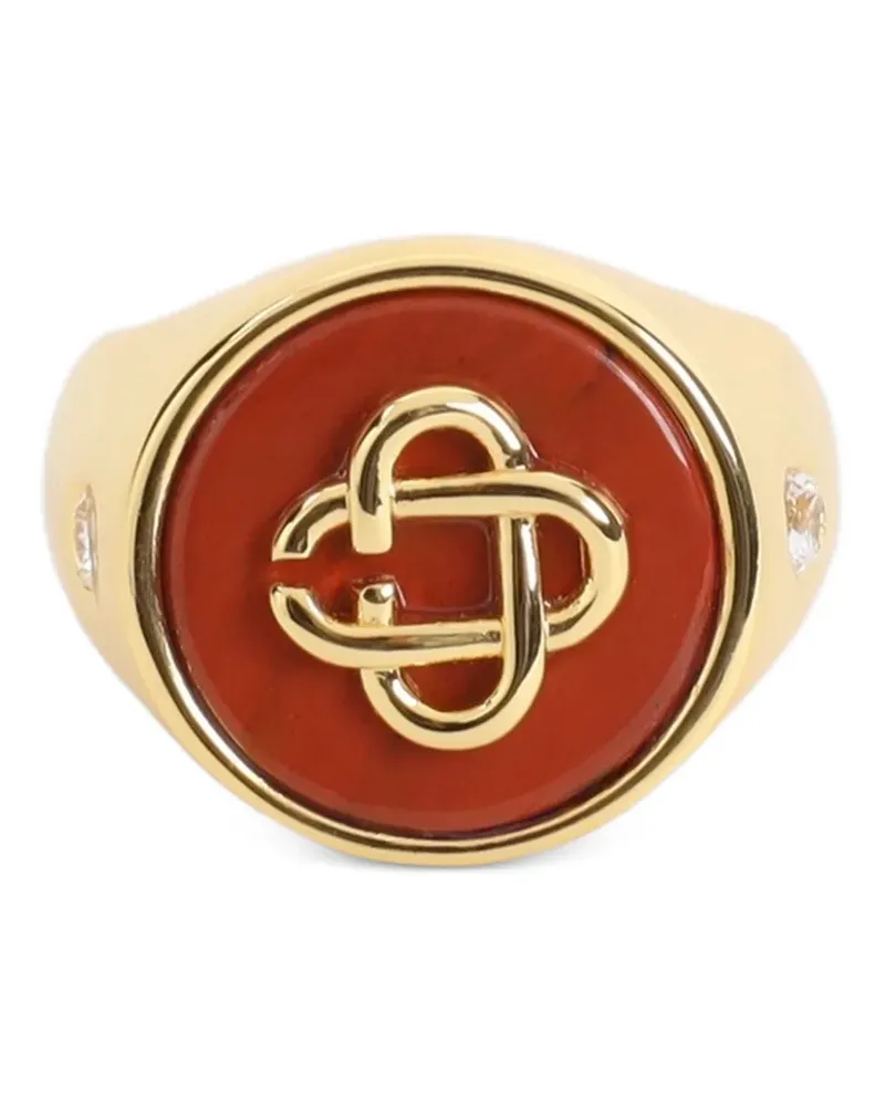 Casablanca Paris logo-motif signet ring - Gold Gold