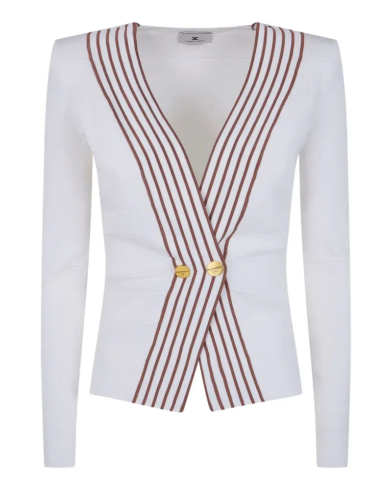 Elisabetta Franchi striped button sweater - Weiß Weiß