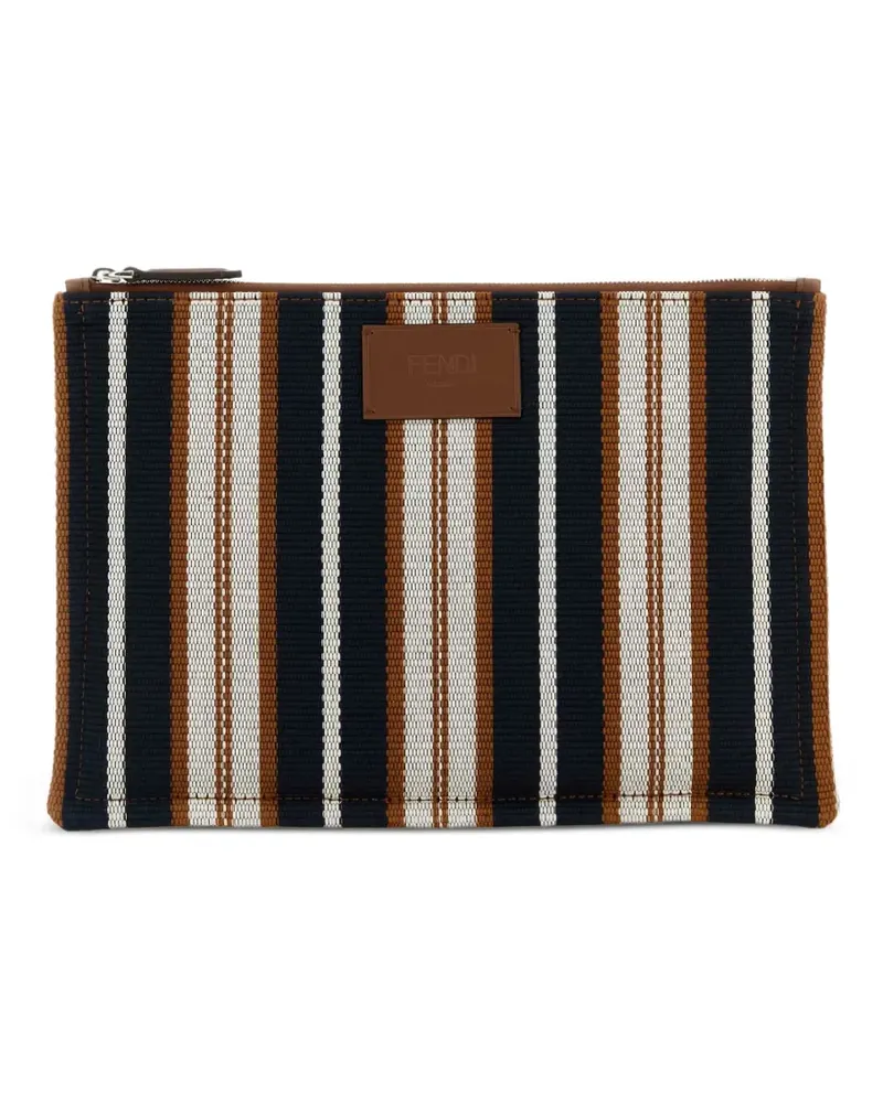 Fendi Gestreifte Clutch - Blau Blau
