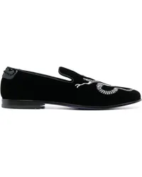 Philipp Plein Loafer mit Kristallen Schwarz