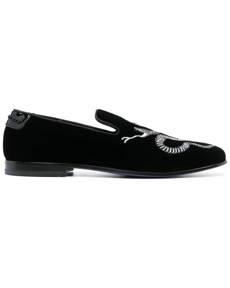 Philipp Plein Loafer mit Kristallen - Schwarz Schwarz