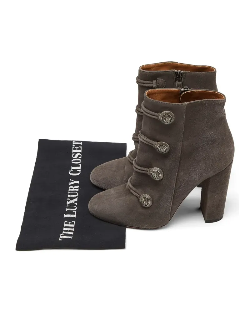 Aquazzura button-detail suede ankle boots - Grau Grau