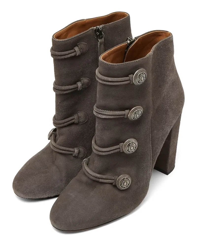 Aquazzura button-detail suede ankle boots - Grau Grau