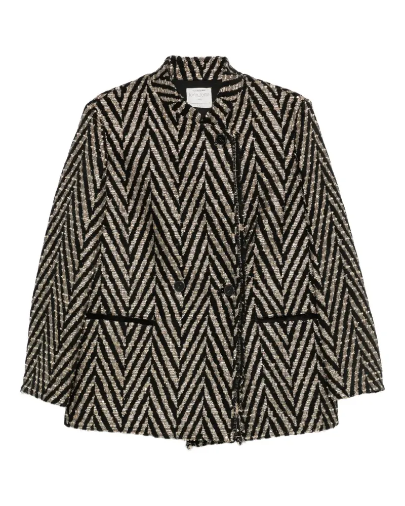 forte_forte Doppelreihige Jacke - Schwarz Schwarz