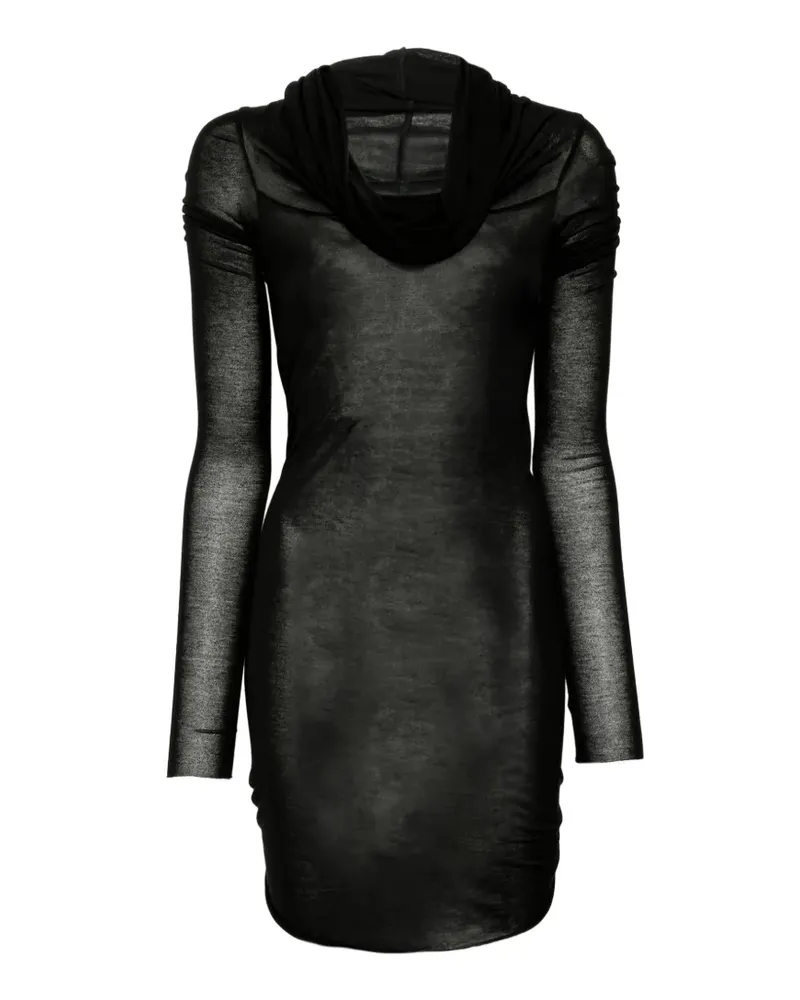 Rick Owens Langarmshirt mit Kapuze - Schwarz Schwarz