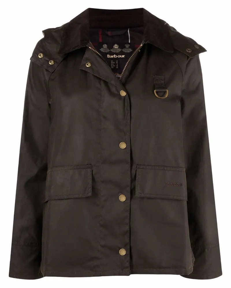 Barbour Gewachste Avon Kapuzenjacke - Grün Grün