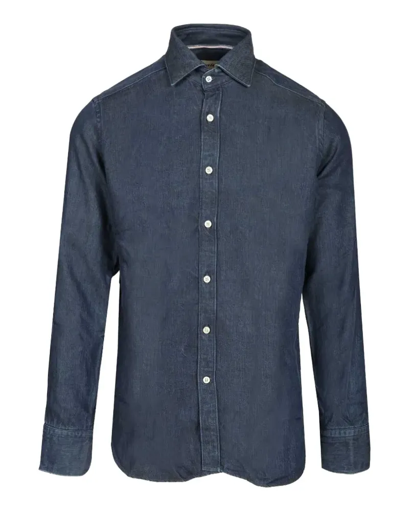 Al Duca D’Aosta 1902 mother-of-pearl button denim shirt - Blau Blau