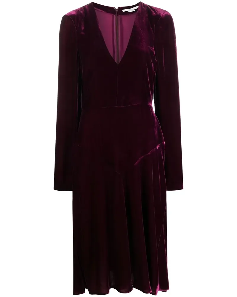Stella McCartney Midikleid mit V-Ausschnitt - Violett Violett