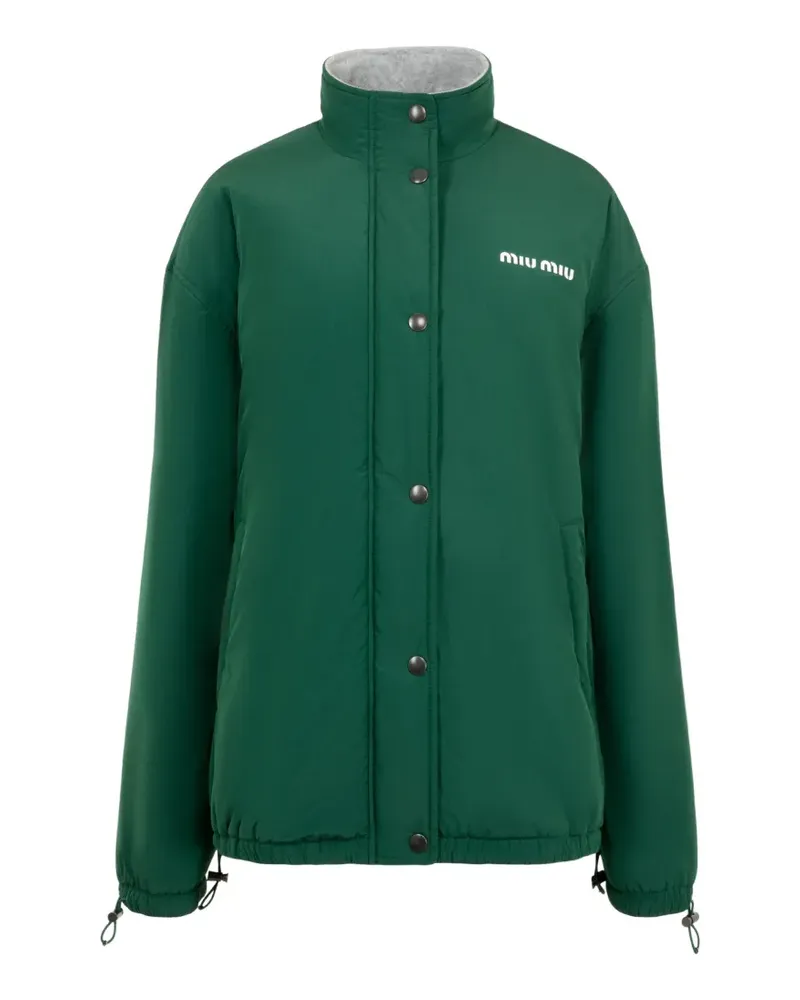 Miu Miu Jacke aus Pongé und Fleece - Grün Grün