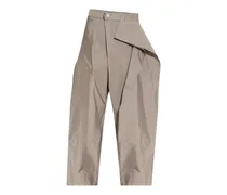 Hose mit umgeschlagenem Detail - Nude