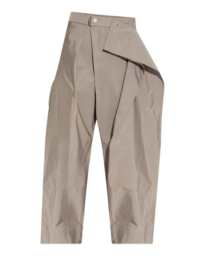 Issey Miyake folded-detail trousers - Nude Nude