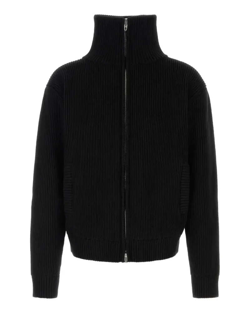 Balenciaga ribbed-knit high-neck cardigan - Schwarz Schwarz