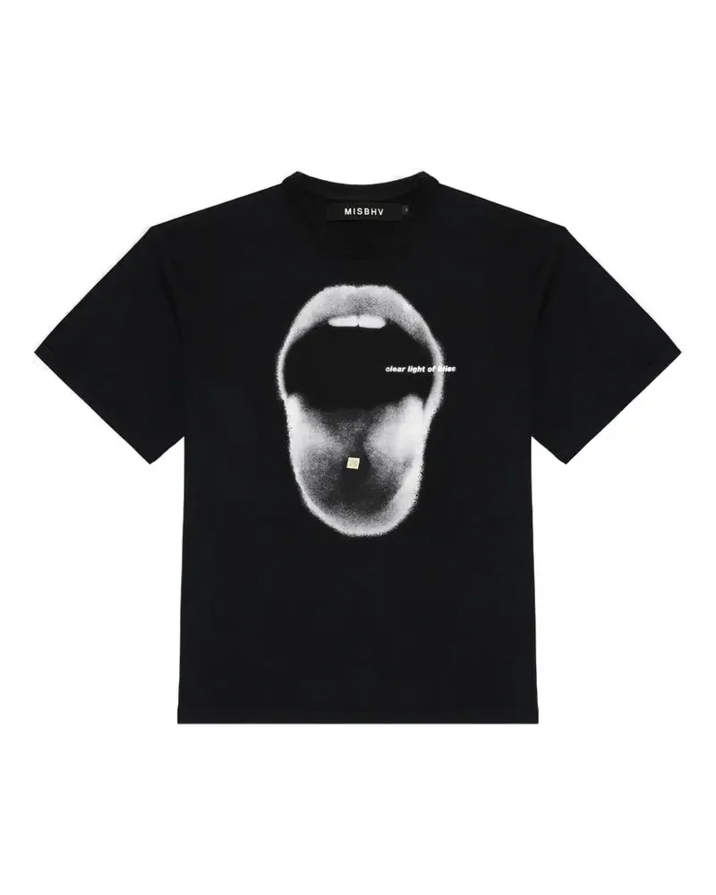 MISBHV T-Shirt mit Lippen-Print - Schwarz Schwarz