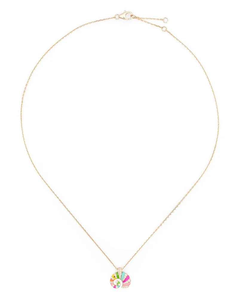 Yvonne Léon 9kt Gelbgoldhalskette mit Diamant Gold