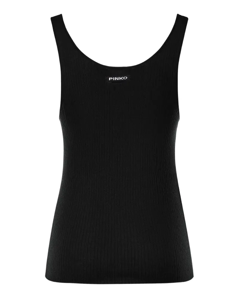Pinko Geripptes Trägershirt - Schwarz Schwarz