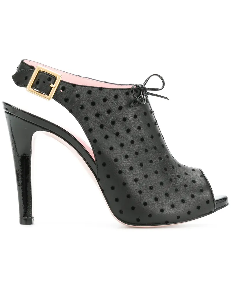 RED Valentino Slingback-Sandalen mit Polka Dots 120mm - Schwarz Schwarz