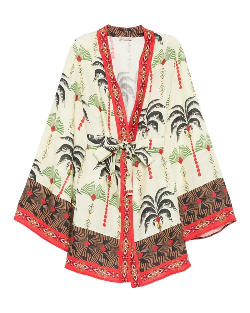 Anjuna Carlotta palm-print belted coat - Gelb Gelb