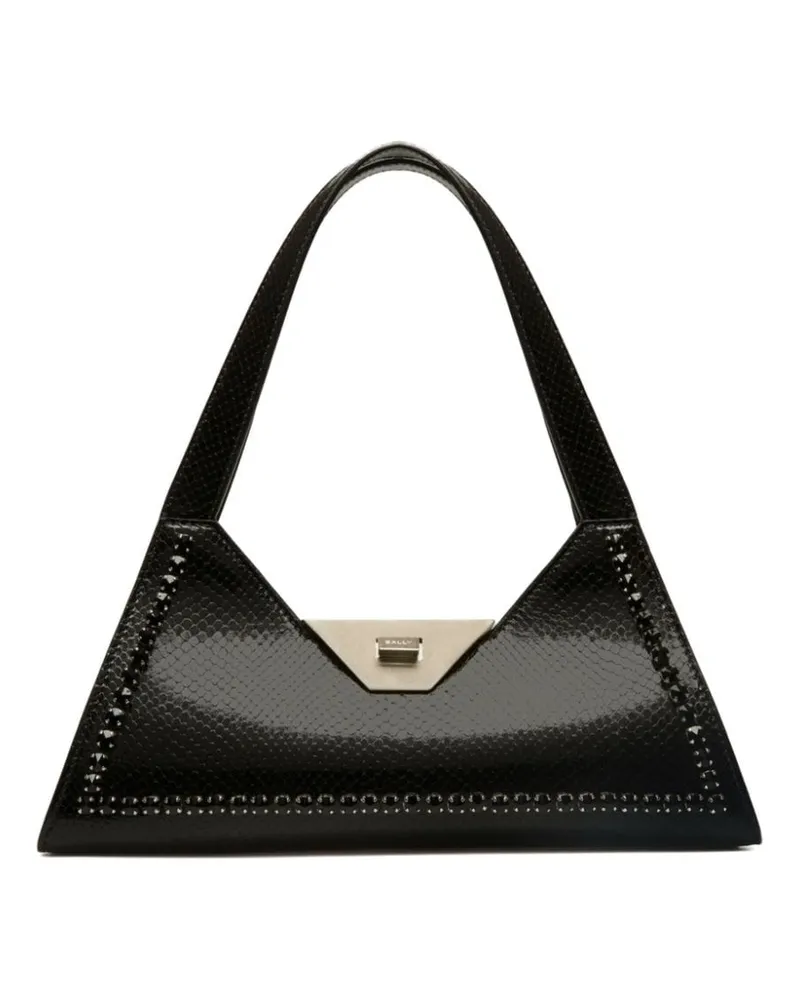 Bally Kleine Locò Schultertasche mit Kristallen - Schwarz Schwarz