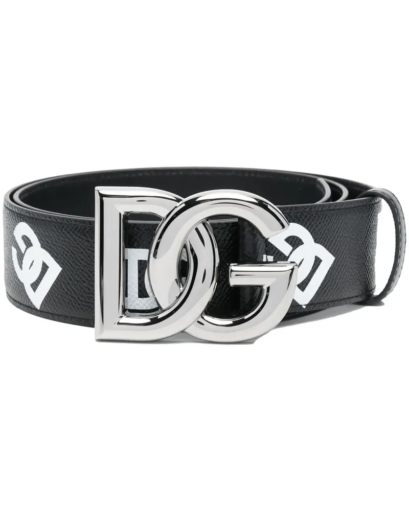Dolce & Gabbana Gürtel mit Logo-Print - Schwarz Schwarz