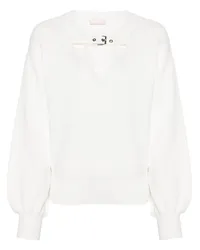 Liu Jo Pullover mit Schnallenriemen Weiß