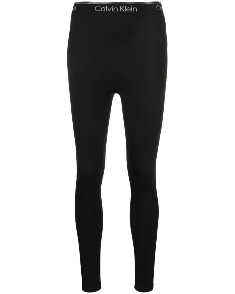 Calvin Klein High-Waist-Leggings mit Logo - Schwarz Schwarz