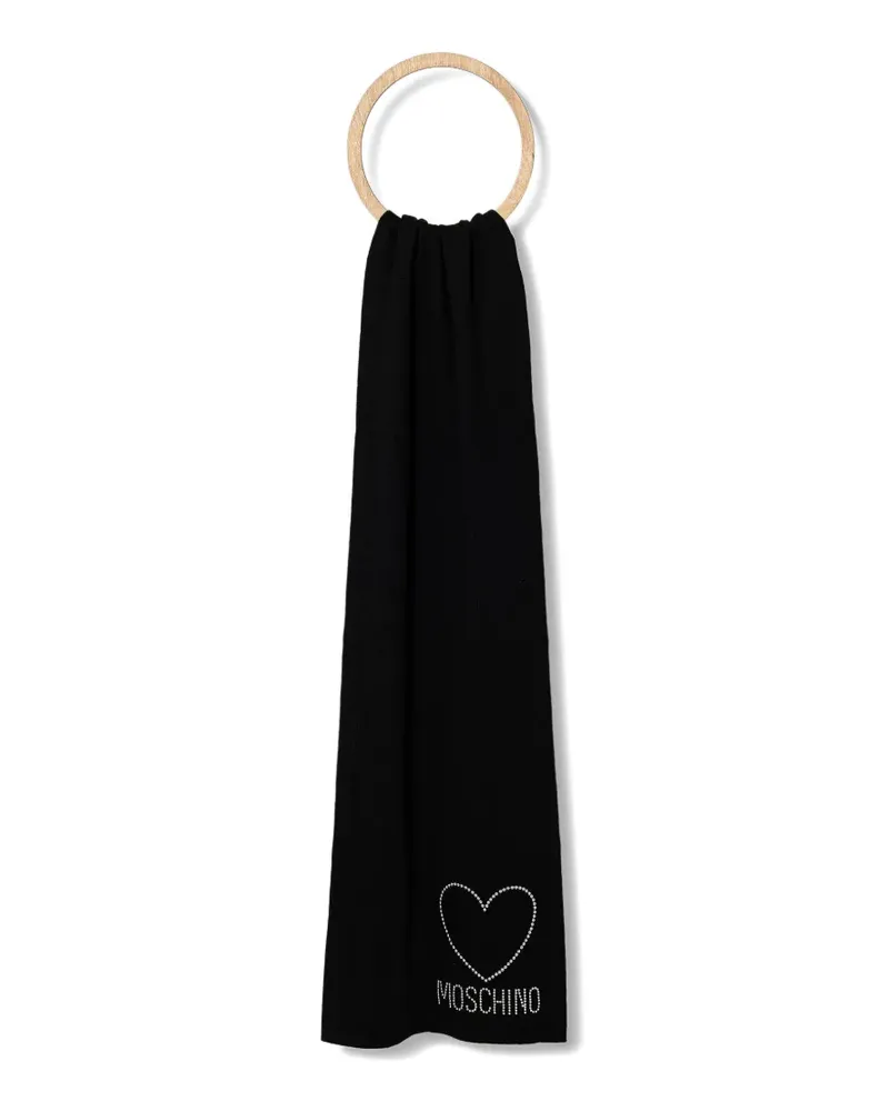 Moschino heart-motif scarf - Schwarz Schwarz