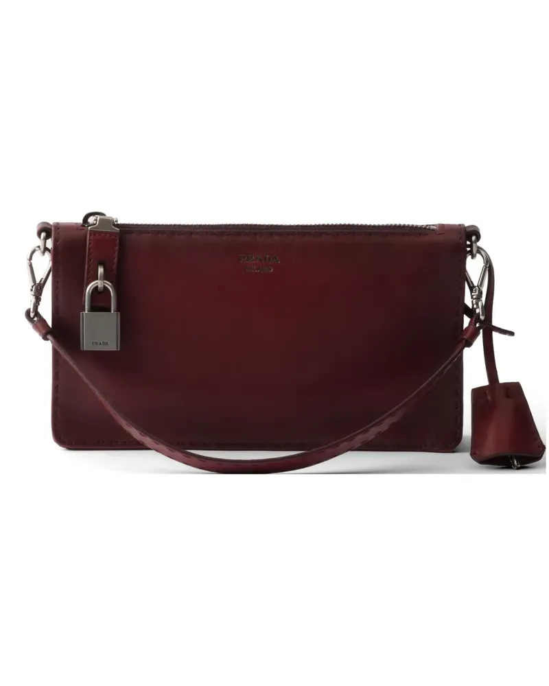 Prada Ledertasche im Antik-Look - Rot Rot
