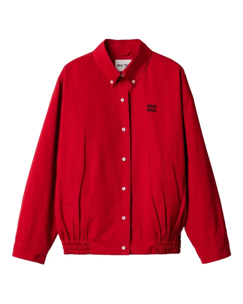 Miu Miu Bomberjacke aus Popeline - Rot Rot