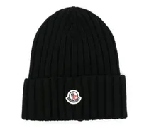 Beanie mit Logo-Patch - Schwarz
