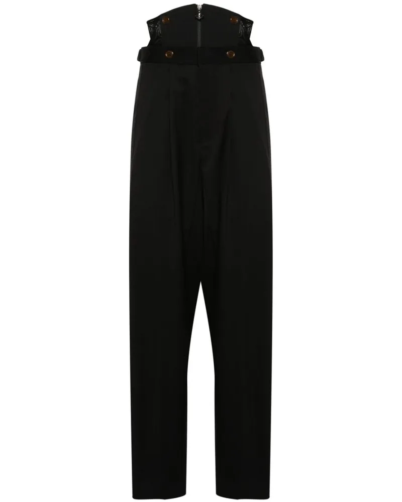 Vivienne Westwood Hose mit Corsage Schwarz