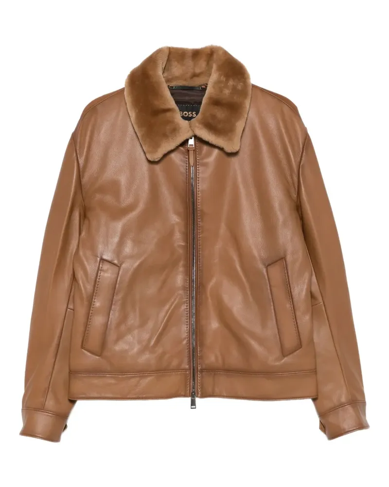 HUGO BOSS Jacke mit Pelzkragen - Braun Braun