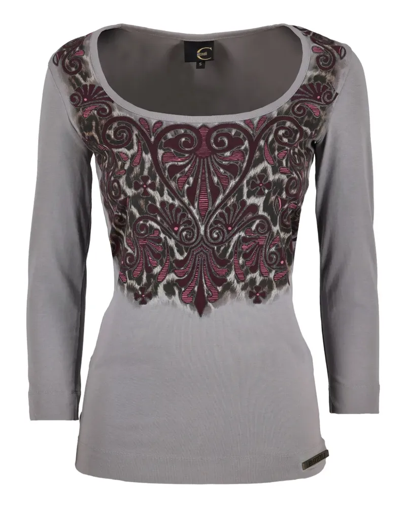 Just Cavalli Baroque-print T-shirt - Grau Grau
