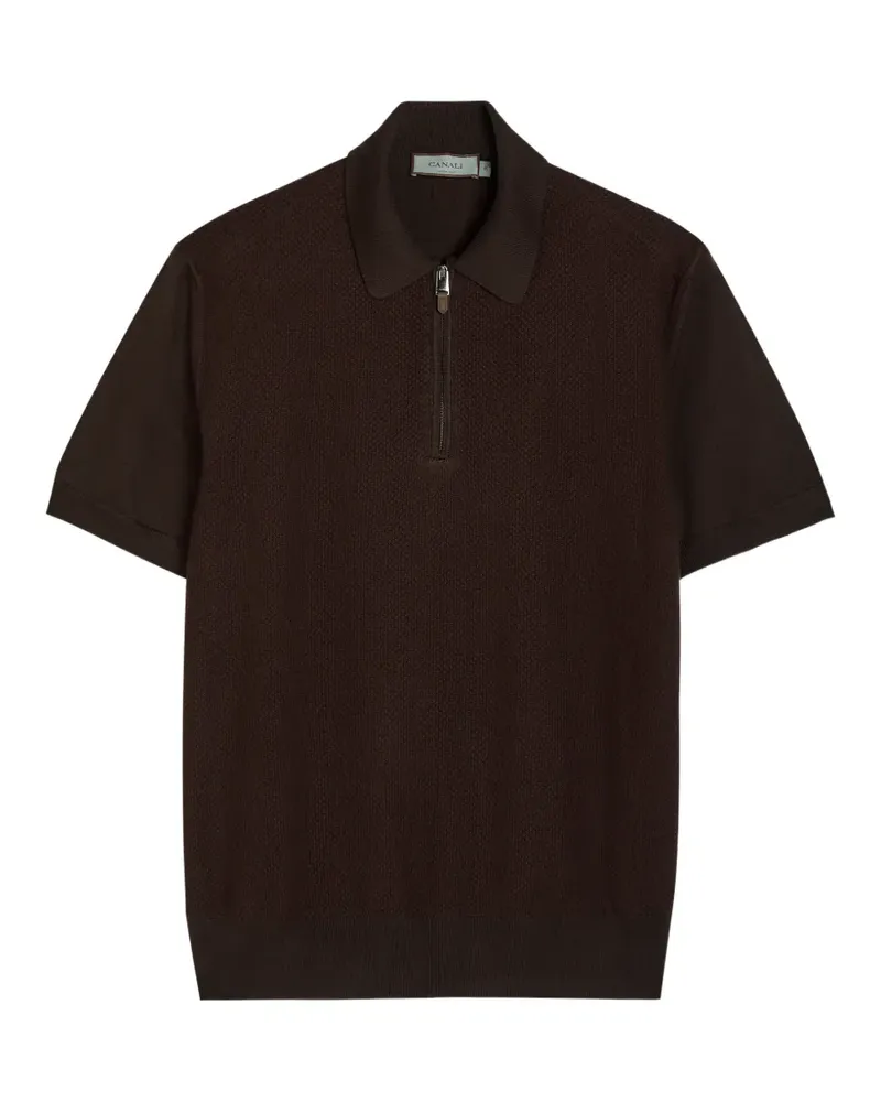 Canali half-zip textured polo shirt - Braun Braun