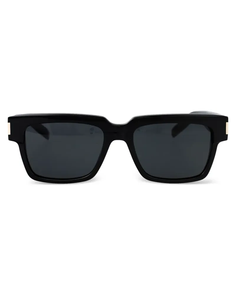 Saint Laurent Sonnenbrille mit eckigem Gestell - Schwarz Schwarz
