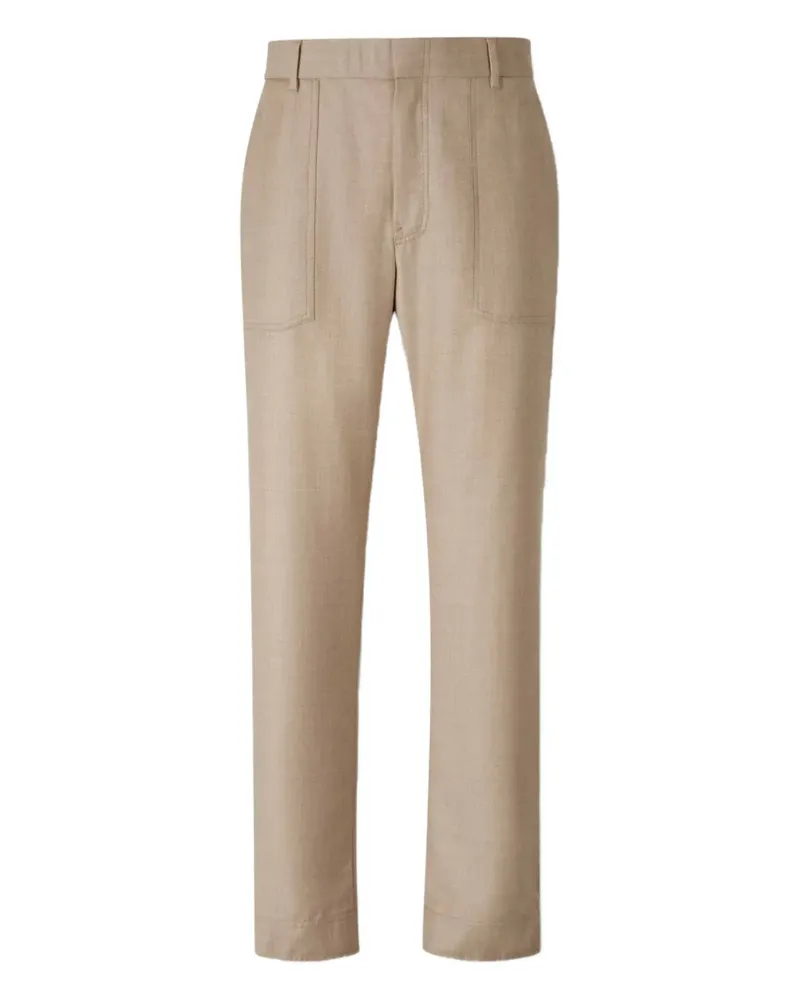 Brioni wool elastic-waistband trousers - Nude Nude