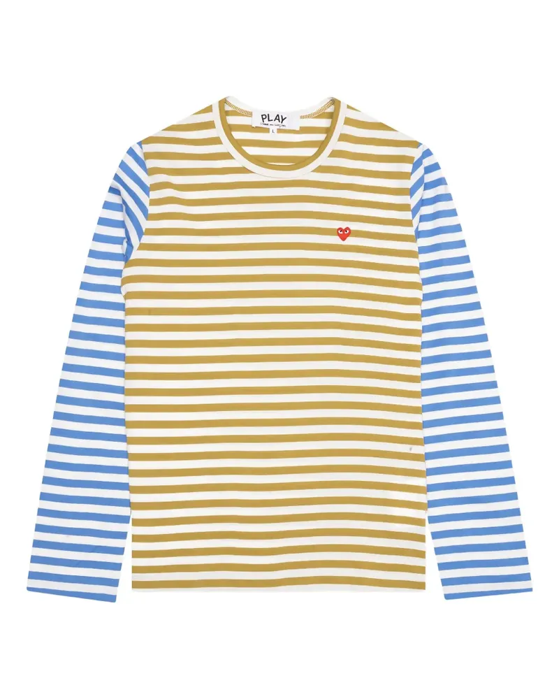 Comme des Garçons Gestreiftes Langarmshirt - Grün Grün