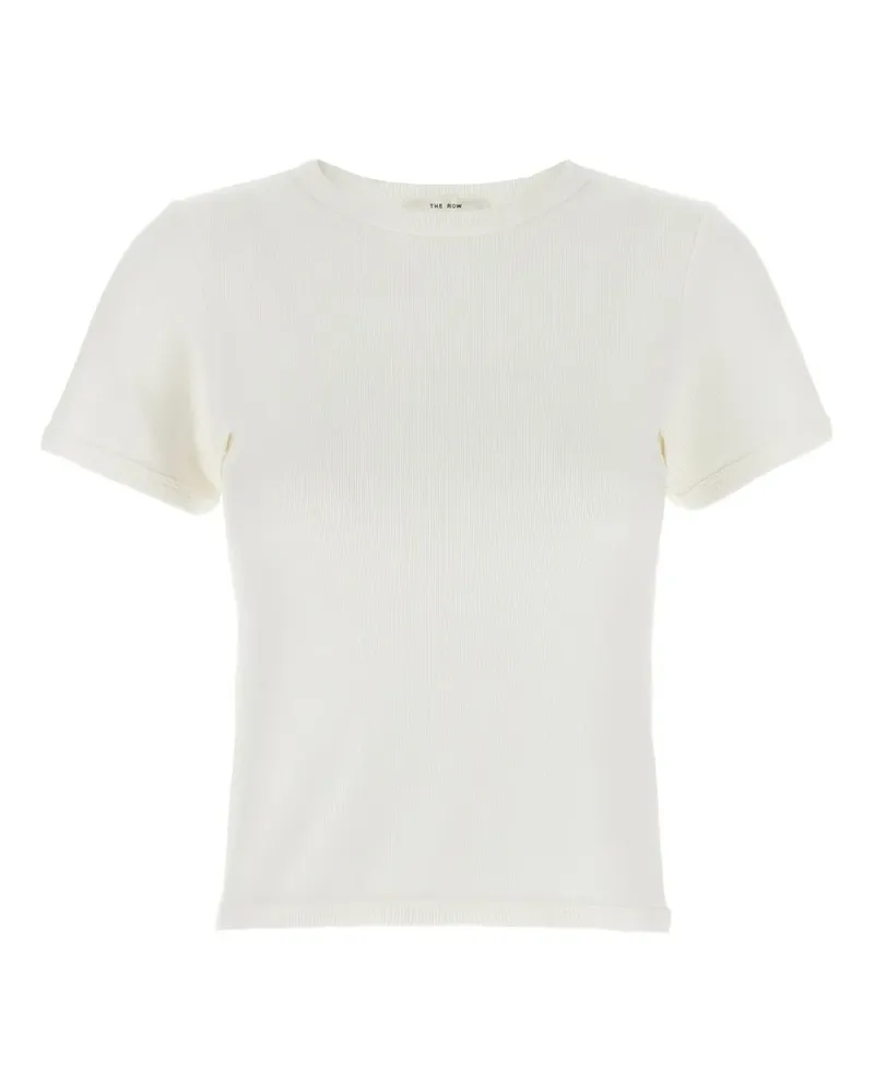 The Row Geripptes Torya T-Shirt mit rundem Ausschnitt - Weiß Weiß