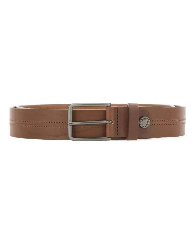 Gianni Chiarini stitching-detail leather belt - Braun Braun