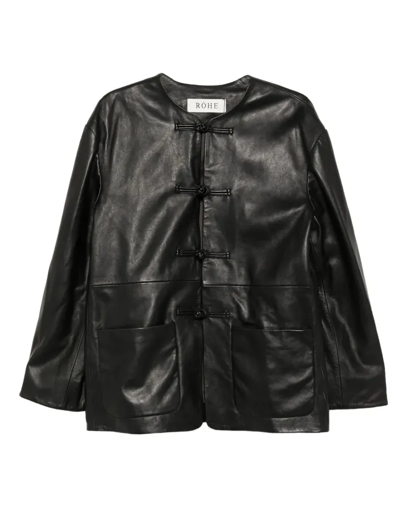 Róhe Jacke mit Mandarinkragen - Schwarz Schwarz