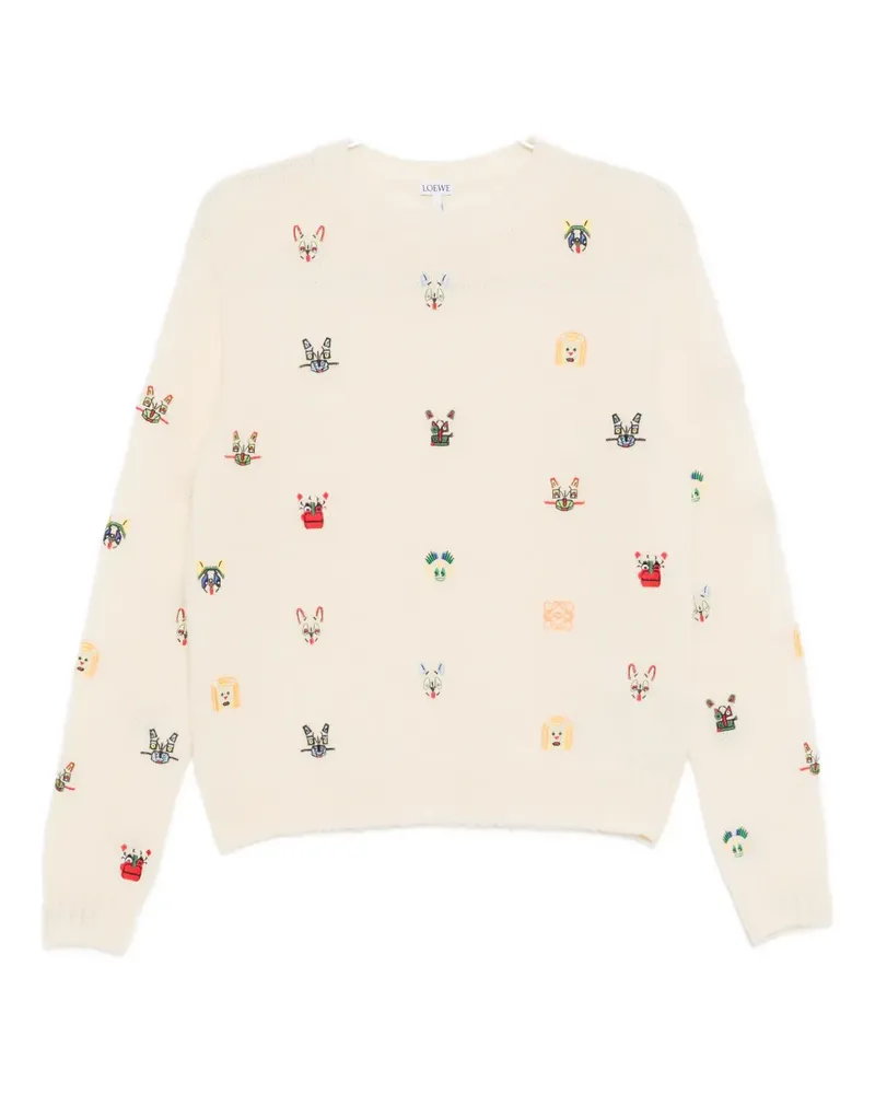 Loewe animal-embroidered jumper - Nude Nude
