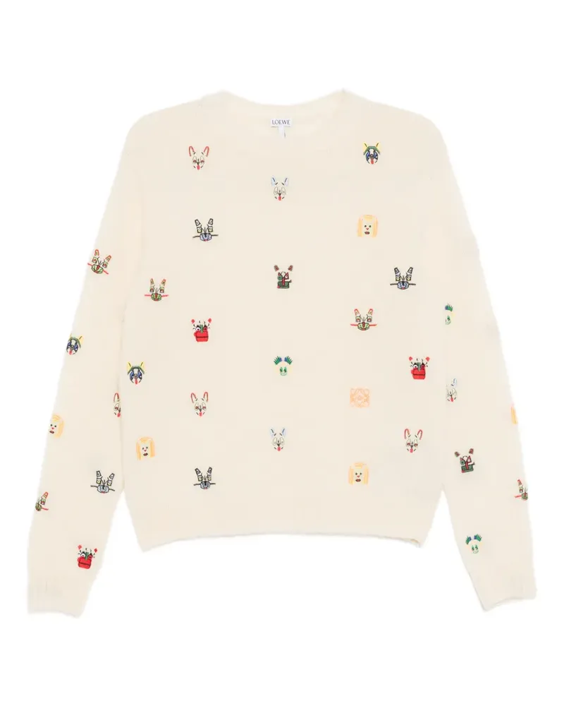 Loewe animal-embroidered jumper - Nude Nude