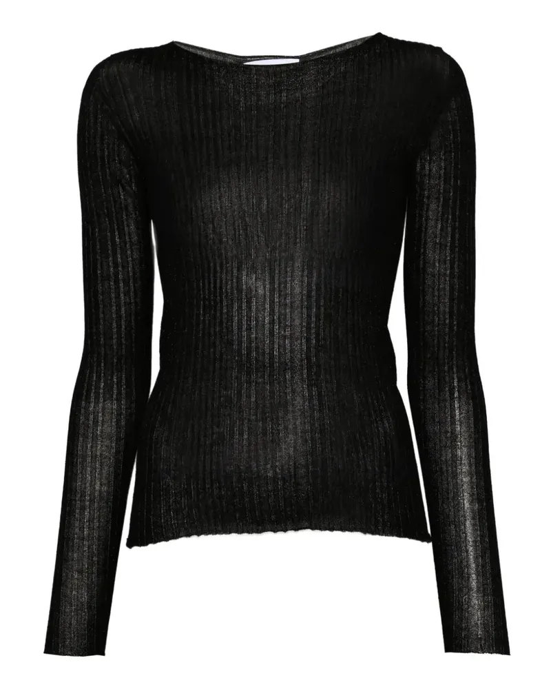 Arovescio Gerippter Pullover mit U-Boot-Ausschnitt - Gold Gold
