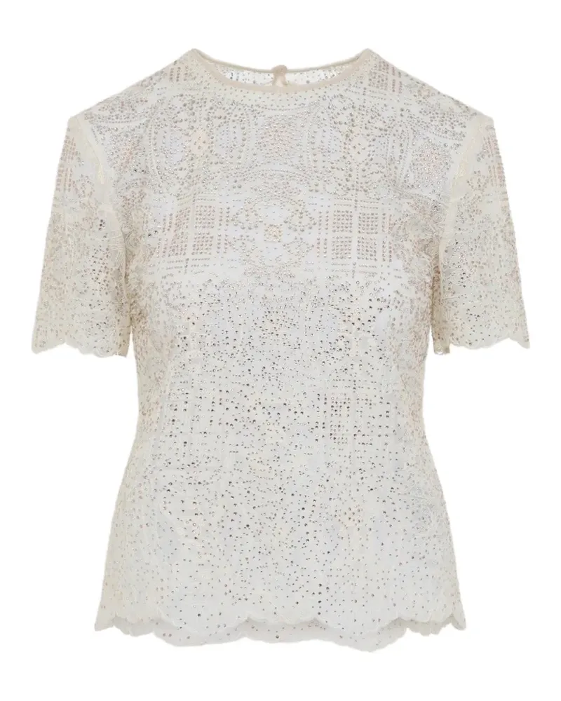 Ermanno Scervino crystal-embellished blouse - Weiß Weiß