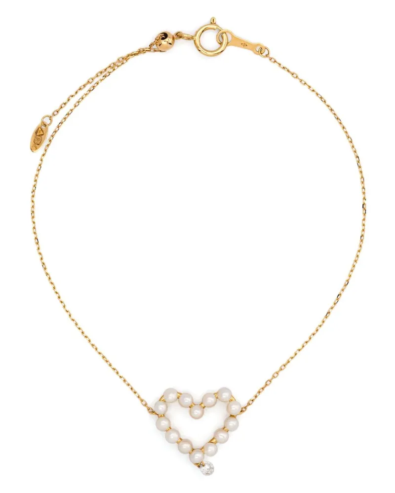 PERSEE 18kt Aphrodite Gelbgoldarmband mit Diamanten und Perlen Gold