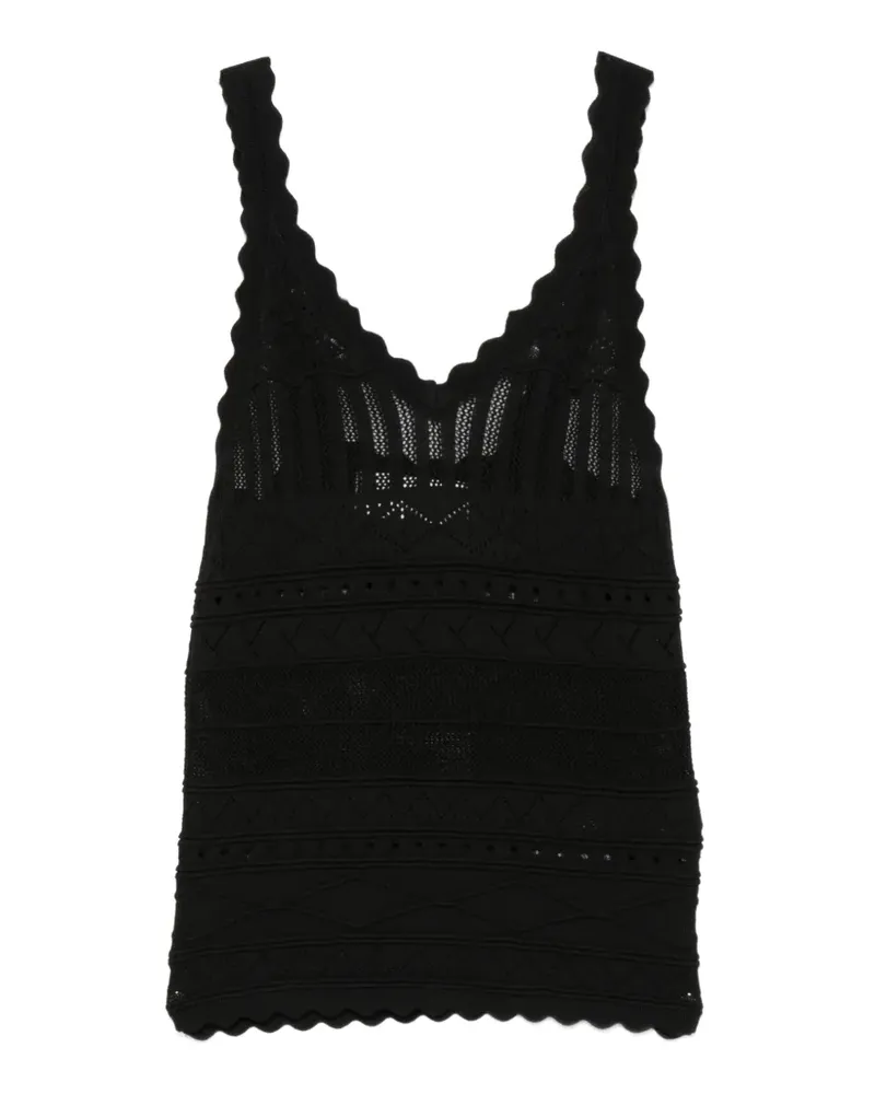 Ermanno Scervino scalloped-trims top - Schwarz Schwarz