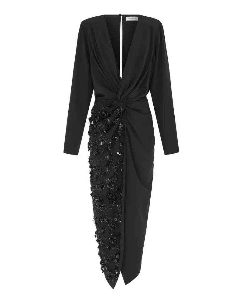 16ARLINGTON Idina embroidered midi dress - Schwarz Schwarz