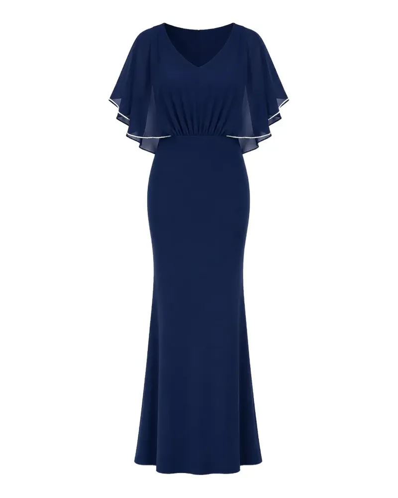 Frank Lyman cape-style V-neck maxi dress - Blau Blau